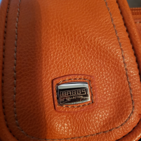 Babbs Collection Orange Leather Crossbody Purse - Picture 4 of 10